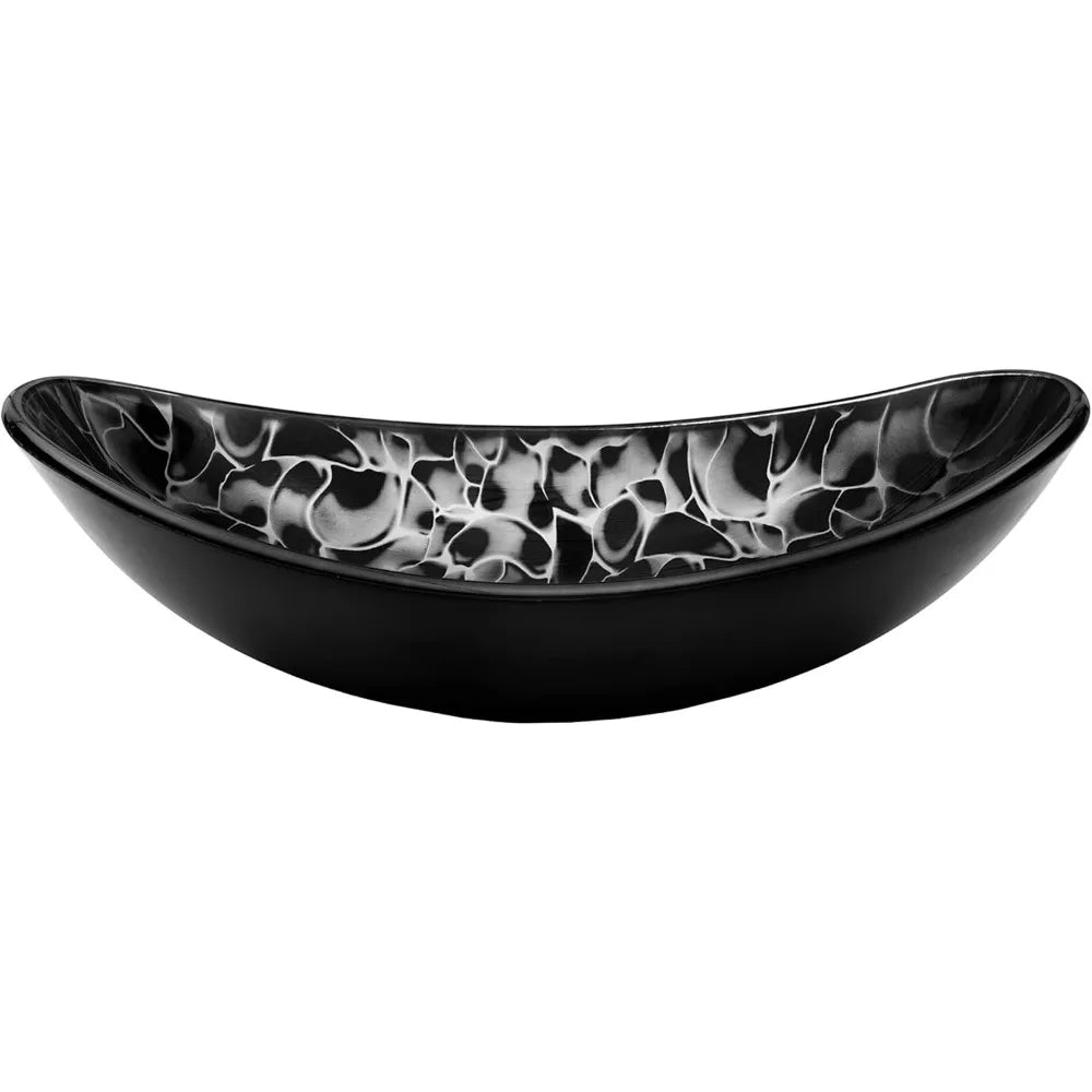 MNO Oval Tempered Glass Vessel Sink Drain for Bathroom