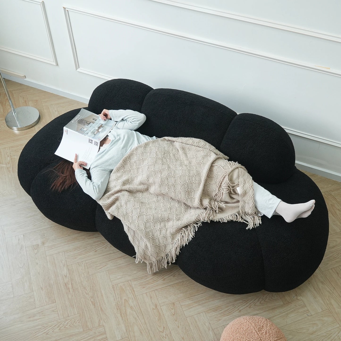 Sdorens Modern Cloud Shaped Couches for Living Room Comfy Upholstered Cloud Shaped Leisure Sofa Couch for Bedroom Apartment