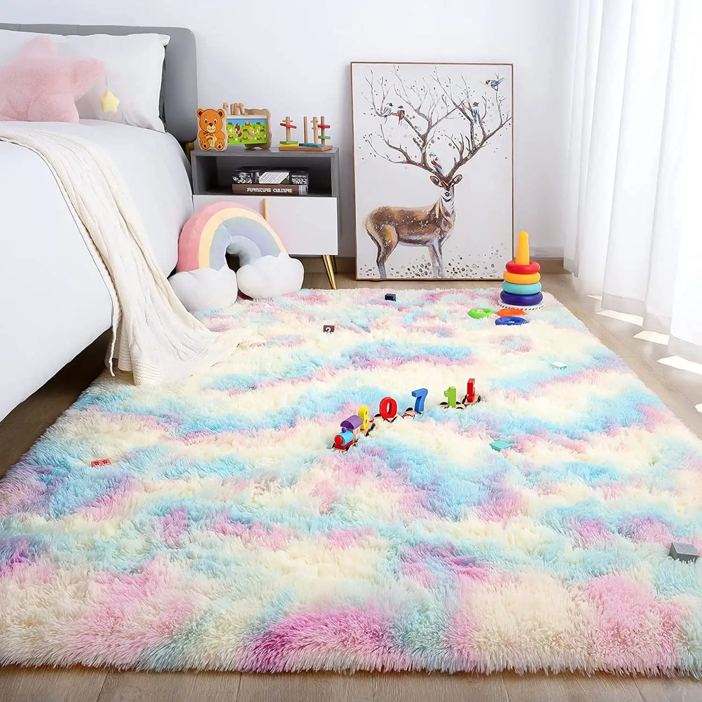 Lochas Plush Tie Dye Velvet Rug For Modern Home Decor