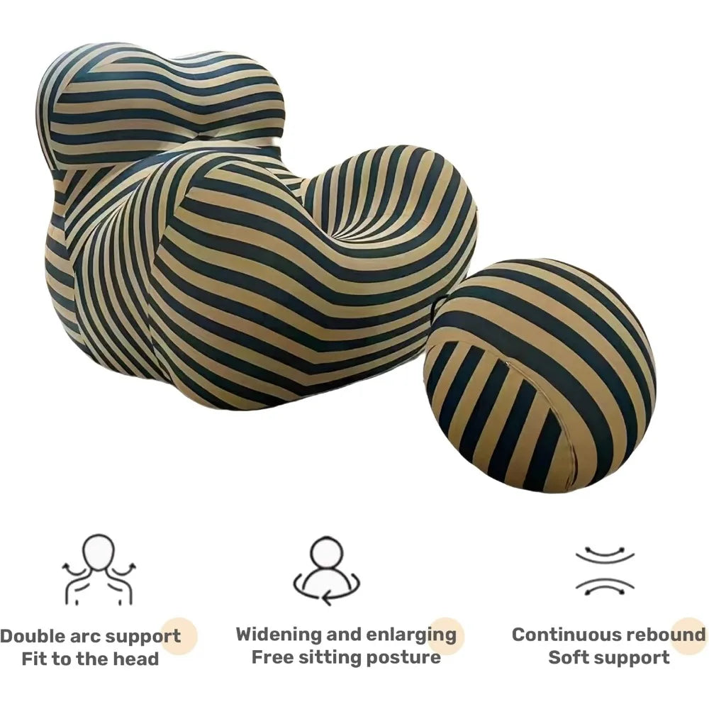 Striped Compression Sofa, No - Assembly, Breathable Comfort, Mom - Hug Shape, for Living Room/Bedroom/Office