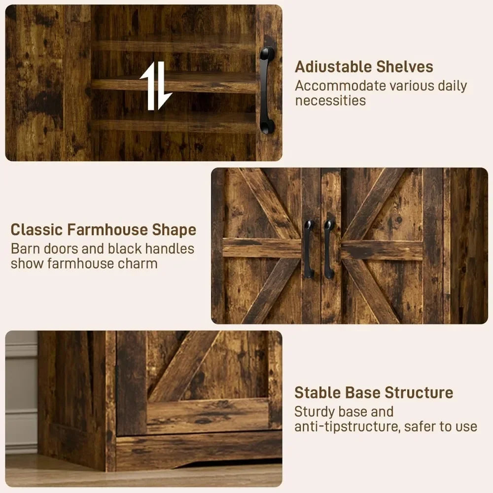 Farmhouse Storage Cabinet, Bathroom Cabinet with Drawer, Floor Storage Cabinet, Farmhouse Storage Cabinet