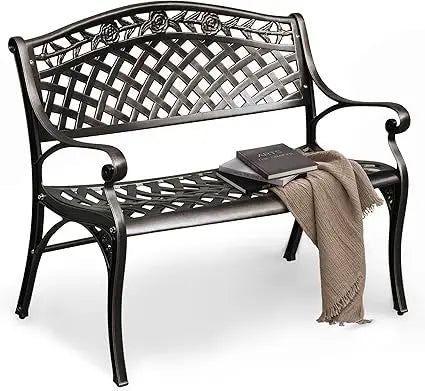 Heavenly Home Decor MKDK Cast Aluminum Outdoor Bench