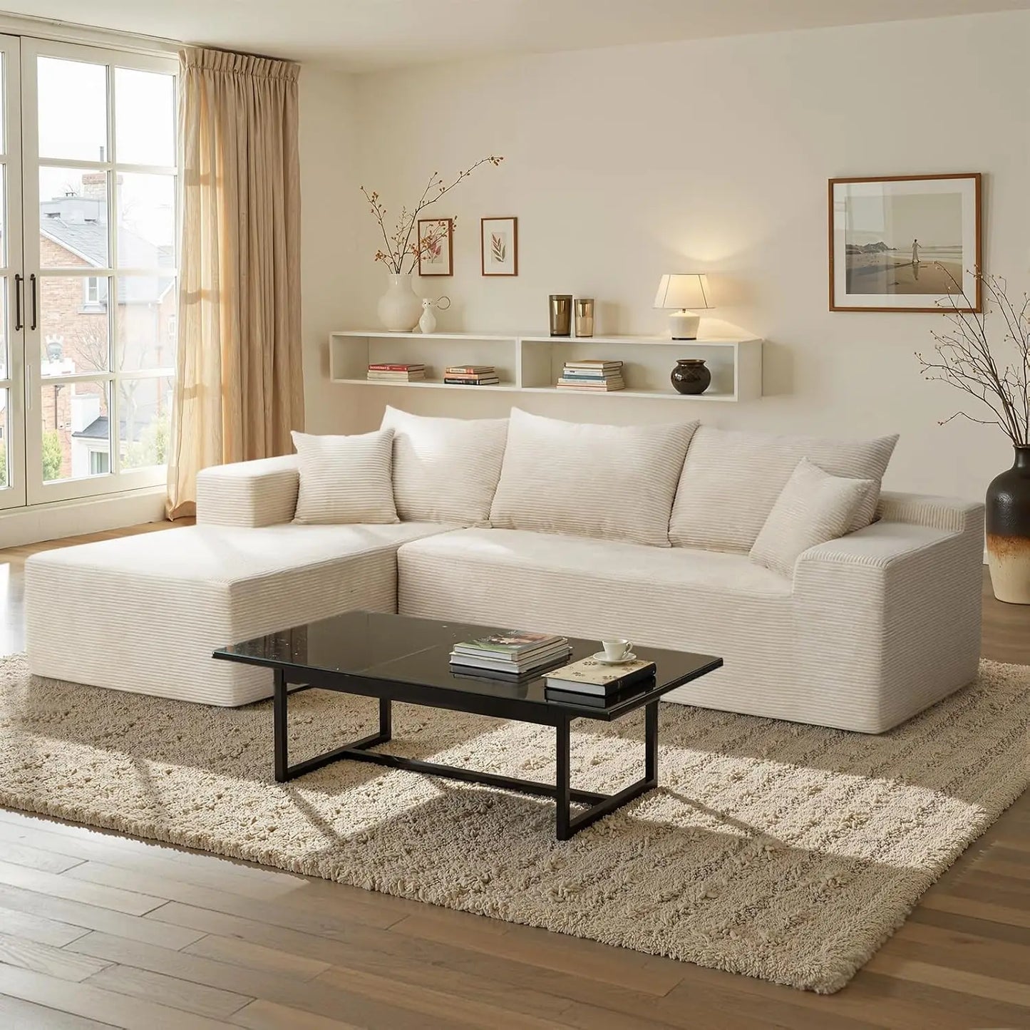 HUANZHUANG Cloud Sectional Couch With L Shape Chaise