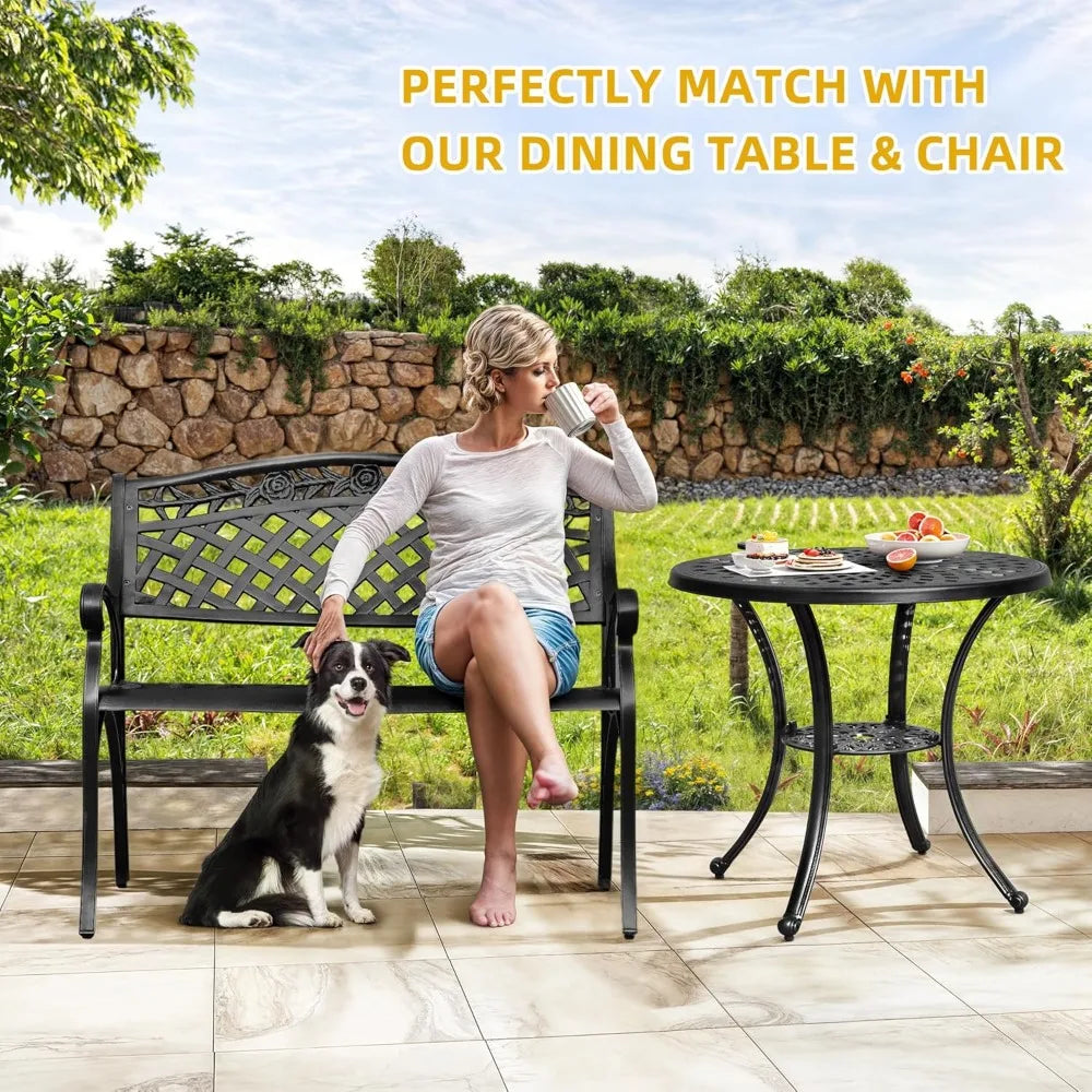 Heavenly Home Decor MKDK Cast Aluminum Outdoor Bench