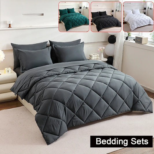 Twin Full Queen King Comforter Mattress Topper Bed Sheet And Pillowcases White Set In A Carton