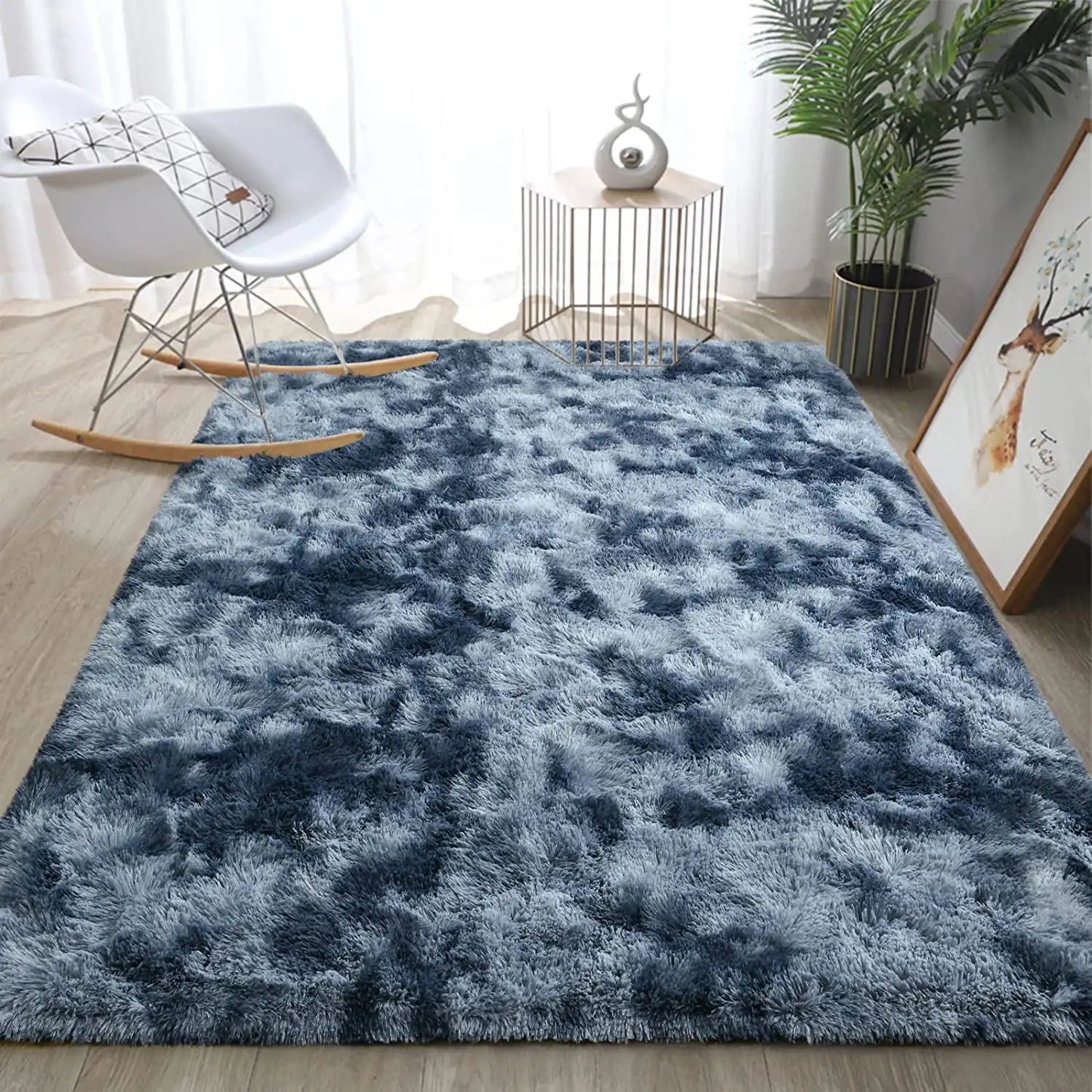 Lochas Plush Tie Dye Velvet Rug For Modern Home Decor