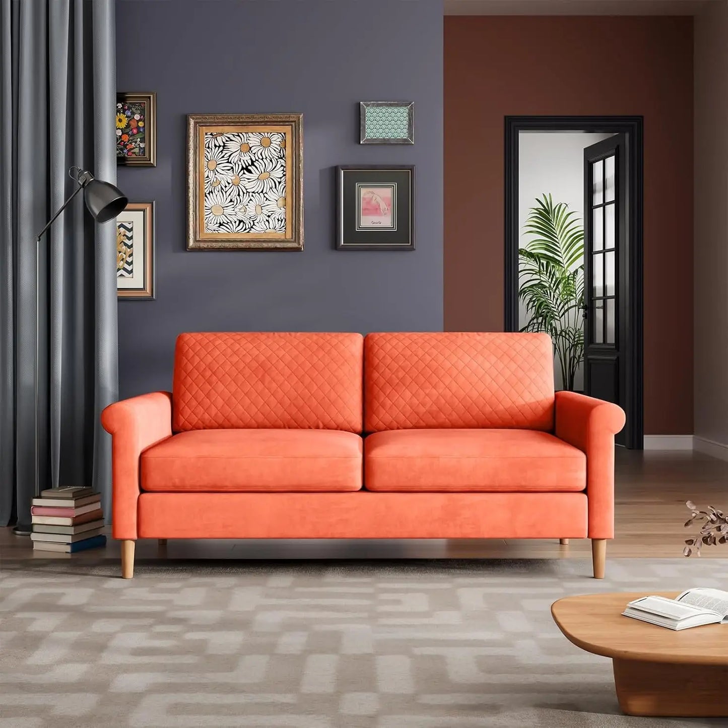 65" Loveseat, Comfy Small Couch,Mid Century Modern Decor Loveseat Sofa,Couches for Living Room,2-Seat Sofa Living Room Furniture