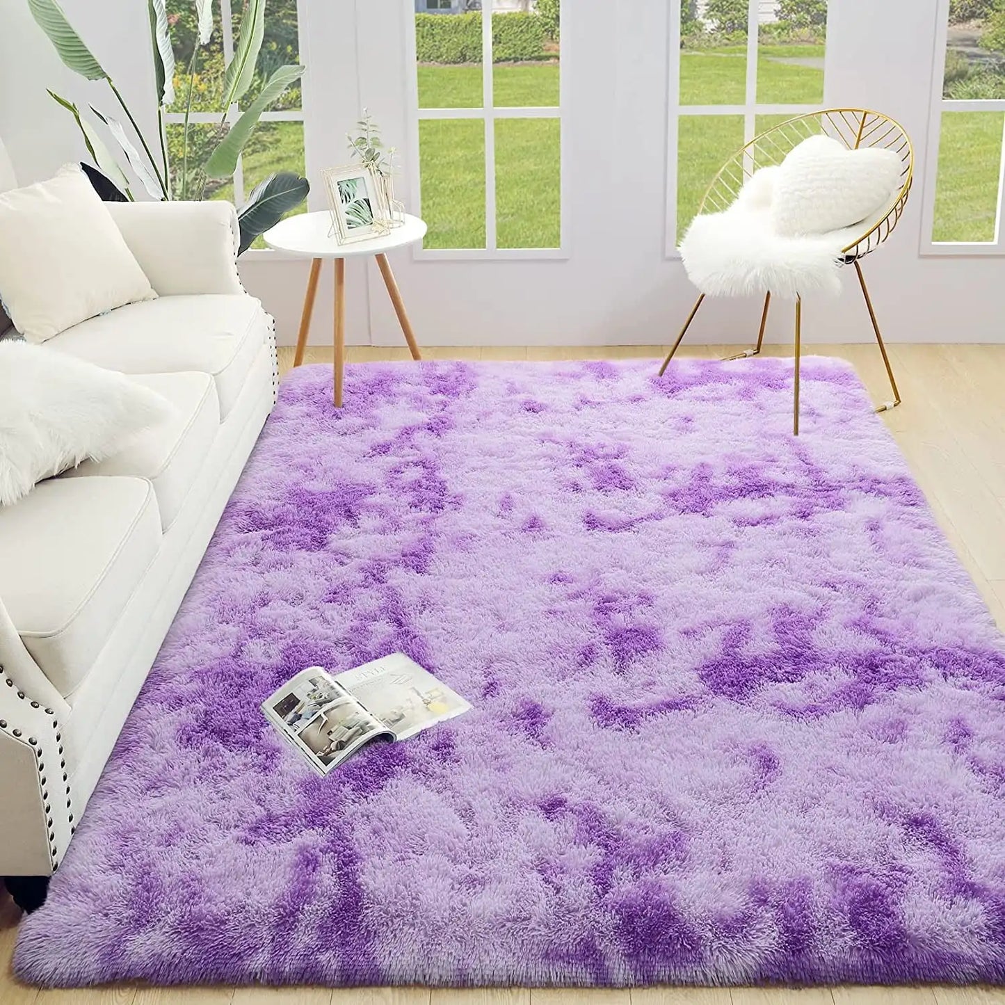 Lochas Plush Tie Dye Velvet Rug For Modern Home Decor