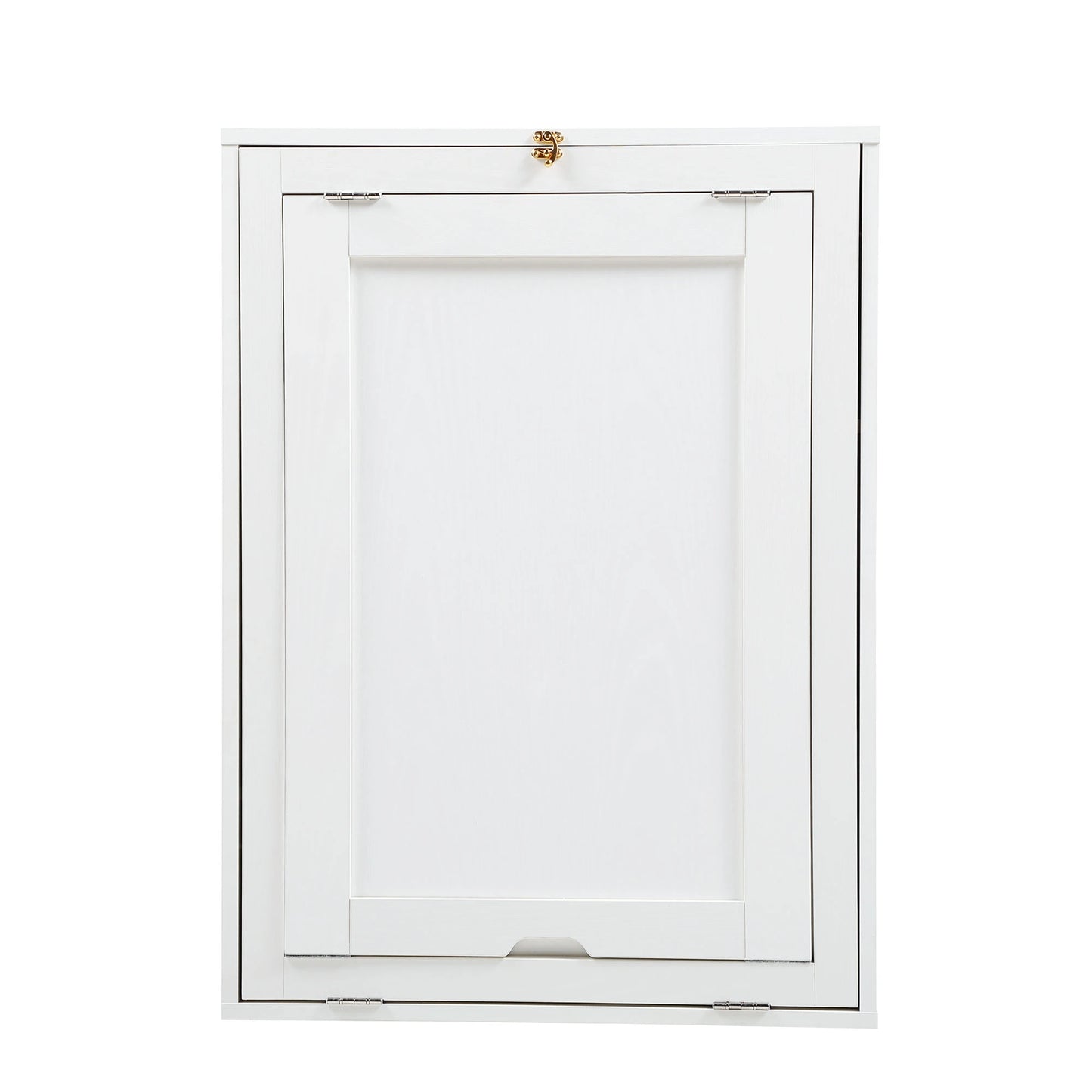 Modern Compact Wood Wall Mounted Folding Desk Cabinet Convertible Writing Desk for Home Office with Storage, White