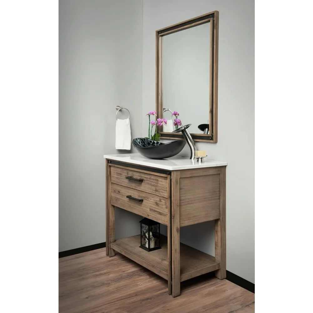 MNO Oval Tempered Glass Vessel Sink Drain for Bathroom