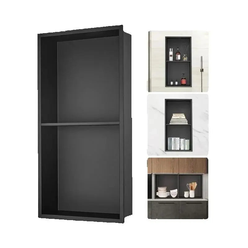 SucceBuy Stainless Steel Shower Niche Dual Shelf Wall