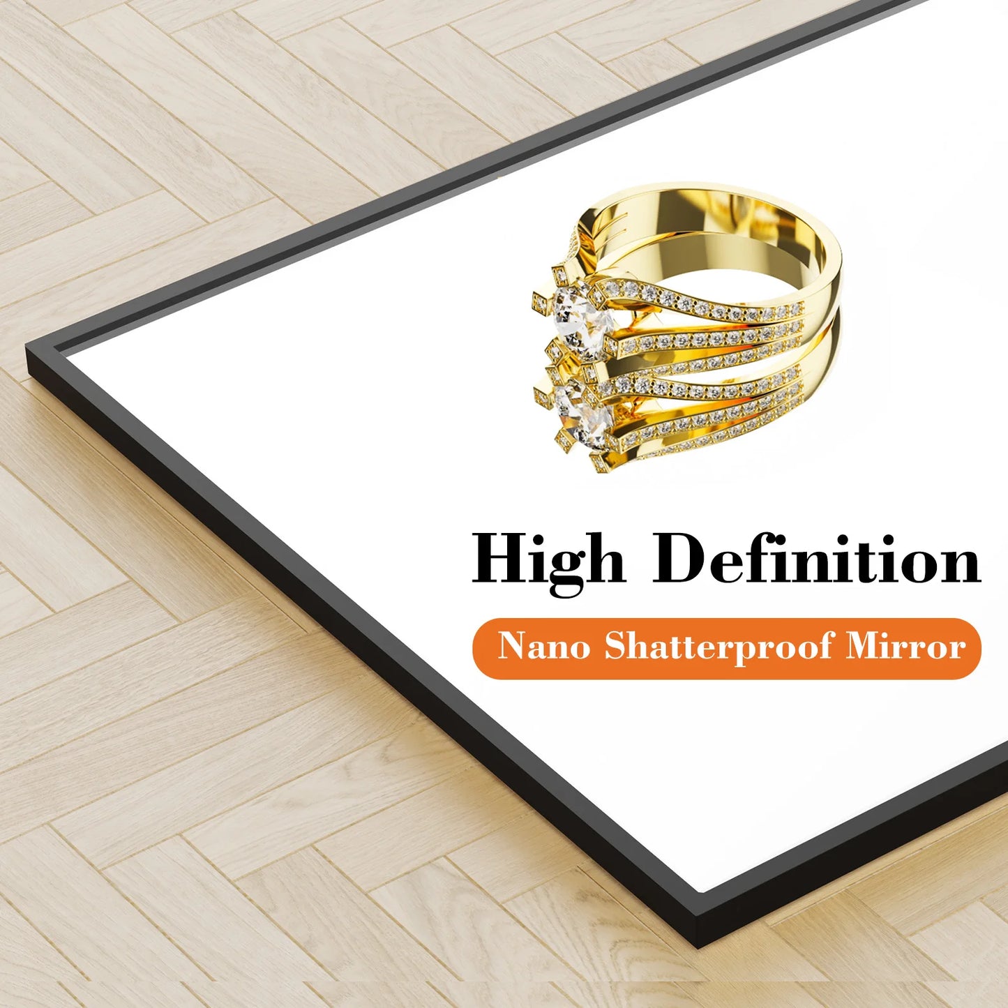 JHK Wall Mirror Aluminum Alloy Frame Standing Or Leaning