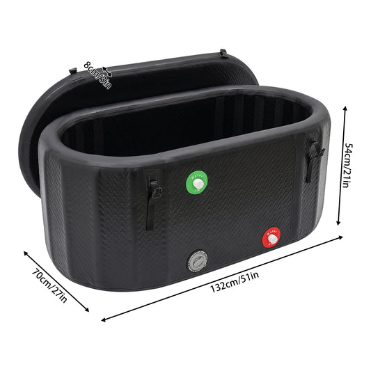 132*70cm Ice Bath Tub Cold Water Therapy Plunge Tub for Athletes Outdoor Ice Barrel Plunge Pool Inflatable Folding Bathtub
