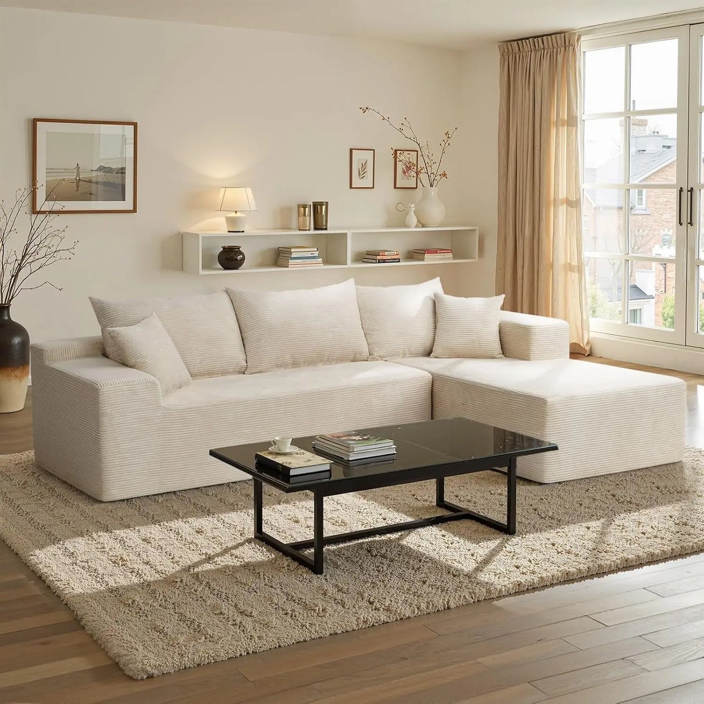 HUANZHUANG Cloud Sectional Couch With L Shape Chaise