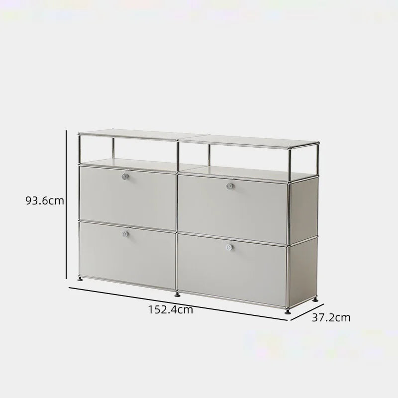 Bigcityfur TV Stand Storage Cabinet Metal Living Room